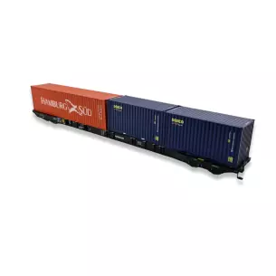 Wagon porte conteneurs Sggnss BV Igra 96010062 - HO 1/87 - Railrelease