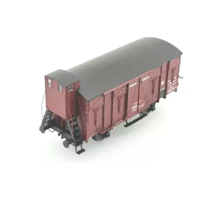 Covered car OCEM 19, solid wheels, closed flaps and gatehouse, PLM