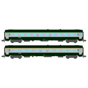 Set 2 Voitures UIC B10 A9 - SNCF - Logo Nouille - N 1/160 - Mikadotrain NW172