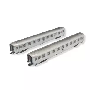 Set 2 voitures voyageurs DEV Inox Arnold HN4340 - N 1/160 - SNCF - EP IV