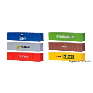 6 conteneurs de 40 pieds, différents coloris KIBRI 10922 - HO 1/87