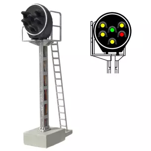 Signal disque | 6 feux - Vert/jaune/jaune/jaune/jaune/rouge - MAFEN 413222 SNCF