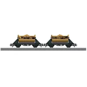 Set 2 wagons à bennes basculantes avec or "Jim Button" MARKLIN 44822 - HO 1/87
