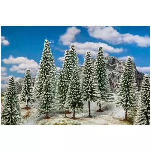 Set of 18 winter trees from 100 to 140 mm