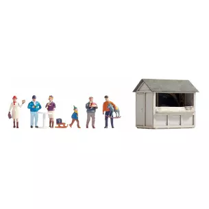 Scénette "Au marché de Noël" avec Stand, personnages & accessoires NOCH 12026 HO