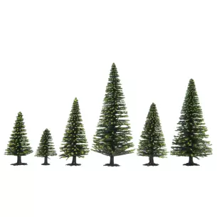 Pack de 25 sapins Noch 32825 - N 1/160 - Z 1/220 - Hauteur 35 à 90 mm