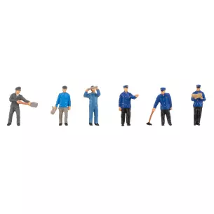 Lot de 6 personnages, employés au dépôt ferroviaire Faller 151660 - HO : 1/87