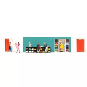 Lot de 5 personnages dans la boutique de prêt-à-porter L'agonie des choix - Preiser 10622 - HO 1/87