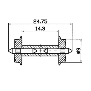 Paire d'essieux 9mm de diamètre à demi-axes isolés