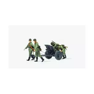 Anti-tank weapon 3.7 cm PAK L/45 with 4 characters to paint