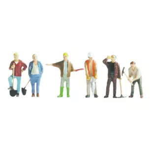Set of 6 figures of active male workers SAI 336 - HO : 1/87