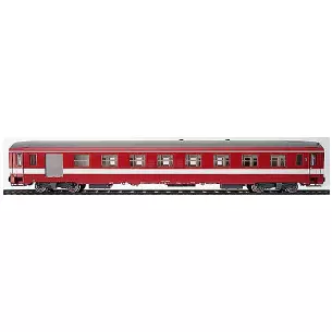 Voiture UIC mixte première classe/fourgon livrée rouge/gris béton "PARIS OURCQ région EST" équipée d'un éclairage intérieur