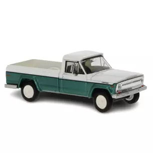 Voiture Jeep Gladiator B blanche et verte métallisée  BREKINA 19818 - HO 1/87