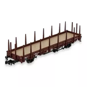 Wagon plat Rlmms 48 à ranchers fixes Fleischmann 825754 - N 1/160 - DB - EP III