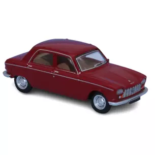 Voiture Peugeot 204 berline de 1968 rouge rubis SAI 6254 - HO 1/87