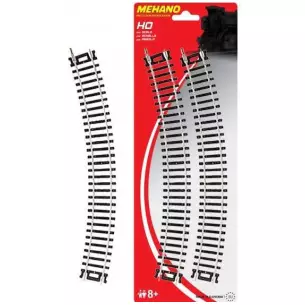 Lot de 4 Rails courbes de 457.2 mm de rayon, 30 degrés Méhano F210
