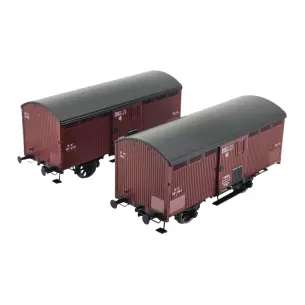 Set 2 Wagons primeurs 10T rouge sideros REE MODELES WB757 - PLM HO 1/87 - EP II