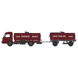 Truck panhard movic wine tanker LOUIS CHARLES BEZIERS with trailer