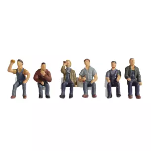 Lot de 6 personnages / ouvriers assis Noch 15278 - HO 1:87