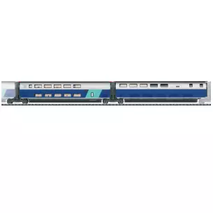 Set 2 voitures pour TGV Euroduplex Trix 23489 - SNCF - HO : 1/87 - EP VI