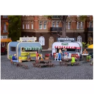 Food Trucks - lot de deux caravanes aménagées