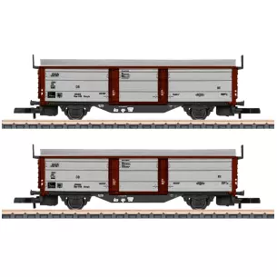 Set 2 Wagons à toit / parois coulissantes Marklin 82153 - Z 1/220 - DB - EP III