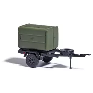 Remorque HL 10 avec carrosserie TSA livrée verte kaki Busch 53601 - HO 1/87