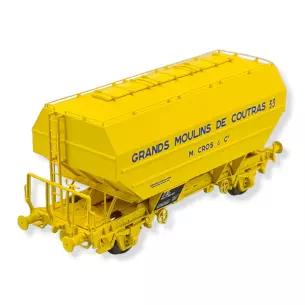 Wagon céréalier Grands Moulins de Coutras jaune - REE MODELES WB733 SNCF HO 1/87