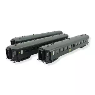 Coffret de 3 voitures OCEM RA BD4 + BD9 - REE VB386 - HO 1/87 - SNCF