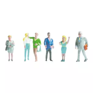 Lot de 6 personnages, passants hommes et femmes SAI 330 - HO : 1/87