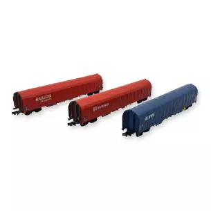 Coffret 3 wagons bâchés MiniTrix 18801 - N 1/160