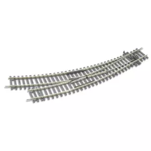Aiguillage courbe à droite 11,25° Peco ST244 code 100 - R 438 & 505 mm - HO 1/87