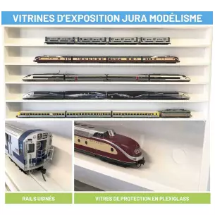 Vitrine d'exposition à 4 niveaux pour l'échelle HO (Dimensions : 700mm / 450mm / 70mm)