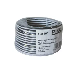 Bobine de câble noir/blanc 1.5mm² - 25 mètres PIKO G 35400 - G 1/22.5