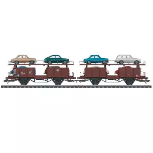 Wagon transport automobile + 8voitures Laaes MARKLIN 46129 DB - HO 1/87 - EP IV