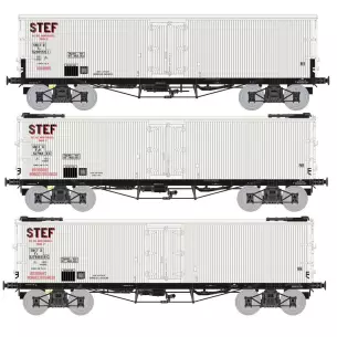 Coffret de 3 Wagons TP FRIGO Origine (Avec ou sans Trappe à glace) SNCF STEF