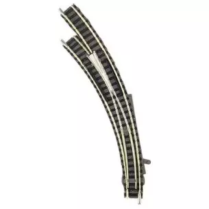 Aiguillage courbe à gauche Fleischmann 9168 cœur métal code 80 - N 1/160
