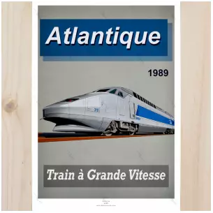 Poster TGV Atlantique - 800tonnes 8TATLANTIQUE - A2 42.0 x 59.4 cm - 1989