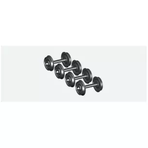 Lot de 4 essieux AC ESU 41200 - HO 1/87 - Diamètre : 10.8 mm - L : 23.1mm
