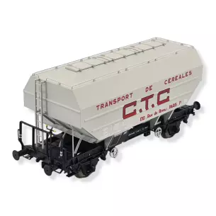 Wagon céréalier CTC gris, châssis noir - REE MODELES WB724 SNCF HO 1/87 - EP III