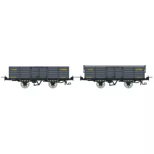 Coffret de 2 TOMBEREAUX Freinés Gv 5645 et Barre de Faîtage Gv 5792, Gris Foncé