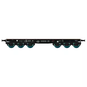Wagon porte-char SSym46 à 6 essieux livrée noir type SSym 99515