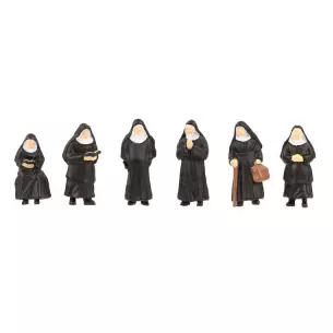 Lot de 6 personnages Sœurs Religieuses Faller 151601 - HO : 1/87