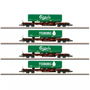 Set 4 Wagons porte-remorque Marklin 82290 - Z 1/220 - AAE Cargo - EP VI