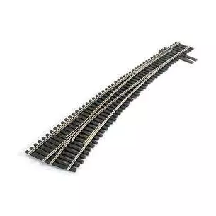 Aiguillage courbe à gauche, longueur 223.5mm, angle 9.5°, rayon 1524mm et 914mm, avec coeur polarisé (electrofrog), code 83