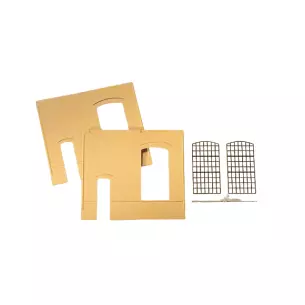Kit de 2 murs 2325B industriels avec fenêtres Auhagen 80602 - HO : 1/87