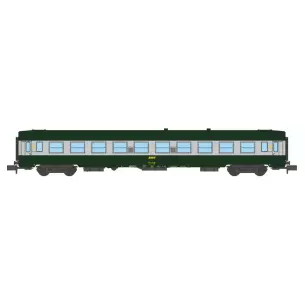 VOITURE UIC B10 Vert/ALU Livrée 160 Logo jaune encadré Ep.IV