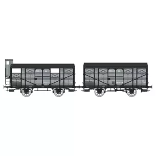 Set of 2 PLM 20T REE Covered wagons Models WB694 - HO 1/87 - SNCF - EP II
