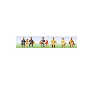 Set of 8 characters "sitting" with 2 children