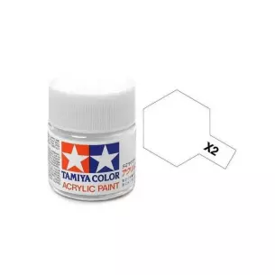 Peinture acrylique - couleur Blanc Brillant X2 - TAMIYA 81502 - 10 mL
